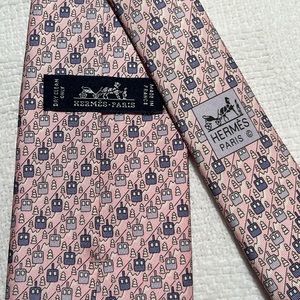 Hermes tie w/ ski gondola motif